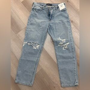 Abercrombie & Fitch Light Blue Distressed Relaxed Jeans